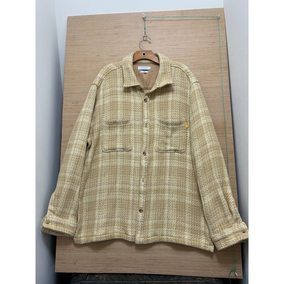 Urban Outfitters Other - Urban Outfitters Plaid Shirt Jacket Beige Tan Cream Oversized Men's L
